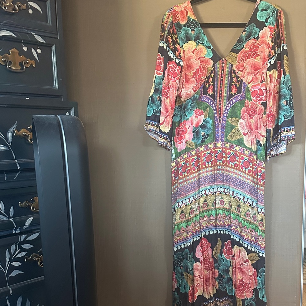 FARM Rio Colorful Floral V-Neck dress - Picture 5 of 11